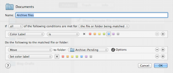 Hazel rule screenshot